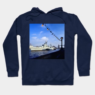 HMS Belfast, light cruiser warship. Hoodie